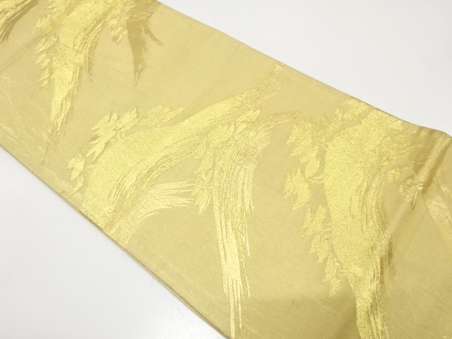 JAPANESE KIMONO / ANTIQUE FUKURO OBI / SILK / WOVEN DISTANT MOUNTAINS